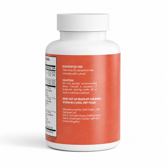 Soft Friday Daily Foundation Multivitamin bottle – suggested use and caution