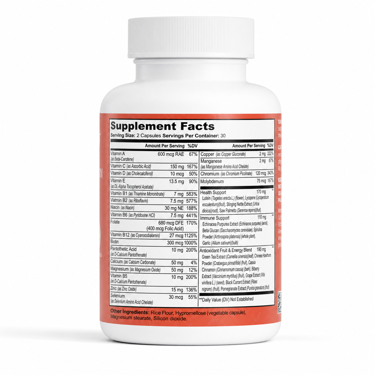 Soft Friday Daily Foundation Multivitamin – Supplement Facts