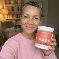 Sophie W. holding Soft Friday Daily Glow Collagen