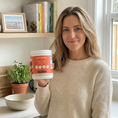 Soft Friday community member with Daily Glow Collagen tub