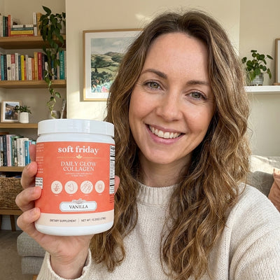 Soft Friday community member with Daily Glow Collagen tub
