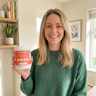 Soft Friday community member with Daily Glow Collagen tub